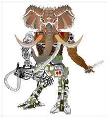 Mutant semi robot mammoth android toy