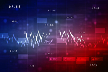 2d rendering Stock market online business concept. business Graph 