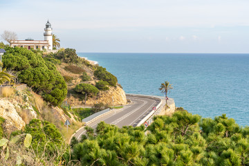 Coastal road with the Mediterranean Sea in the background, Dark blue turquoise water