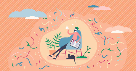 Comfort zone concept, flat tiny person vector illustration