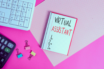 Handwriting text Virtual Assistant. Conceptual photo demonstrating who provides various services to...