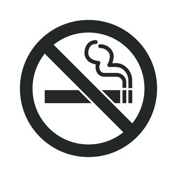No smoking icon sign. Cigar, tobacco prohibition logo symbol. Vector illustration image. Isolated on white background.