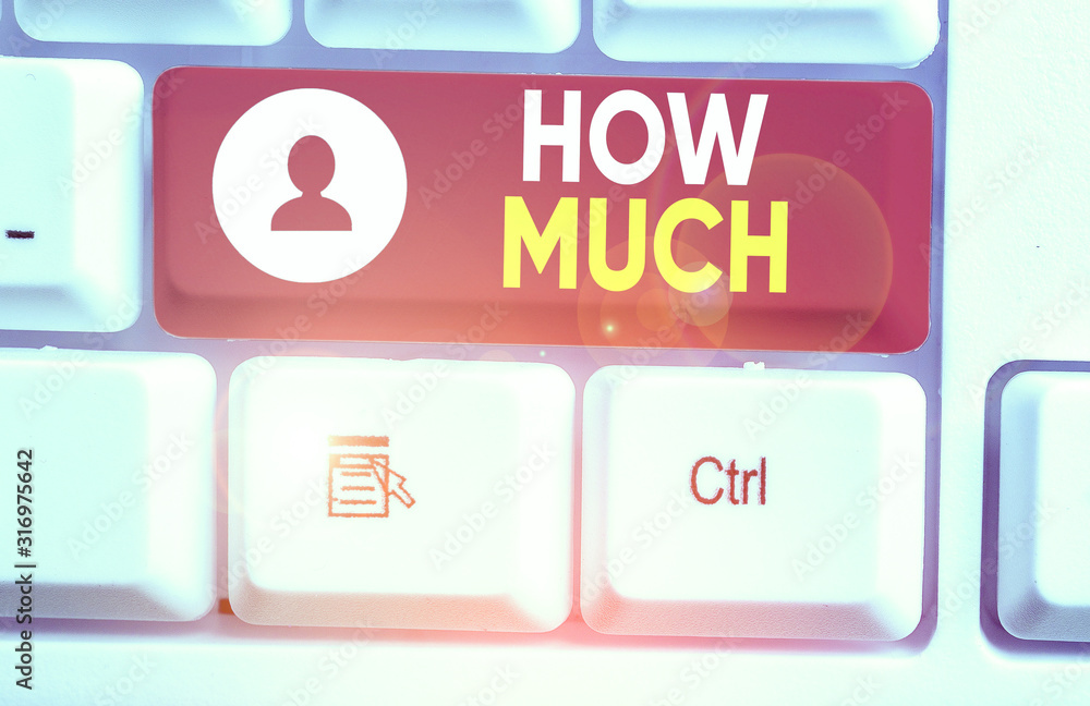 Poster handwriting text writing how much. conceptual photo ask about the amount or cost of something what a