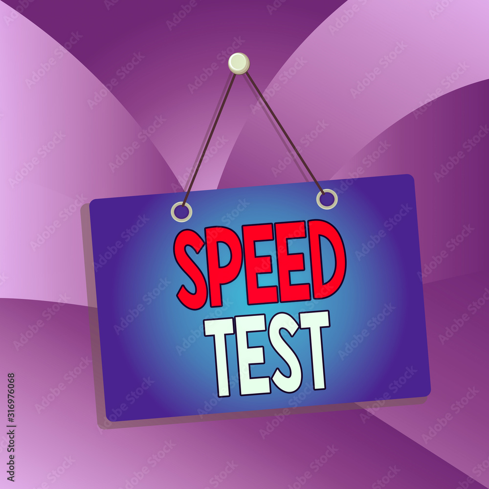 Poster handwriting text speed test. conceptual photo psychological test for the maximum speed of performing