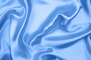 Fototapeta premium Smooth elegant blue silk or satin texture can use as abstract background, fabric