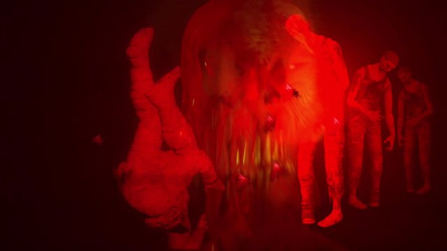 Animation of Screaming Evil Demon - Horror Zombie with Effects, mixed media of two CG