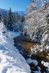 winter landschaft in den österreichischen alpen