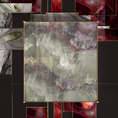 Technological futuristic geometric background with a stone texture. 3d illustration, 3d rendering.