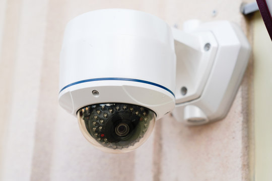 CCTV Security For Home Round Camera On Wall