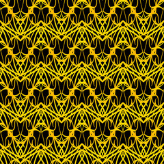 Modern Luxury Geometric Seamless Pattern. Linear geometric Art Deco bricks. 20s retro style. Golden gradient.