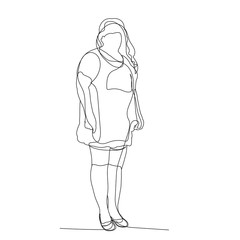 isolated, continuous line drawing, woman