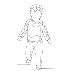 continuous line drawing, boy, child stands