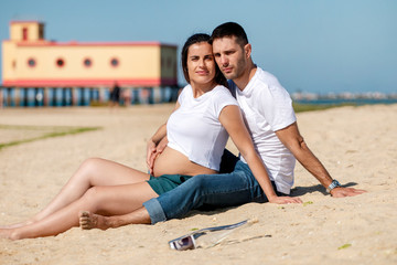 Pregnant happy couple