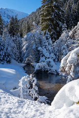 winter landschaft in den österreichischen alpen