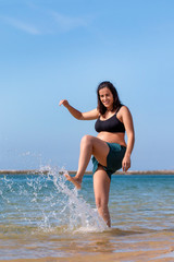 Fototapeta premium Pregnant woman having fun