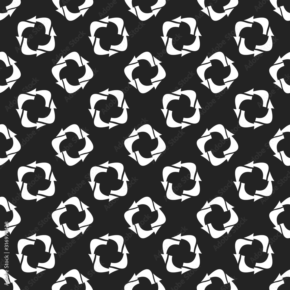 Poster seamless pattern for interface design. refresh and reload arrows icon background.