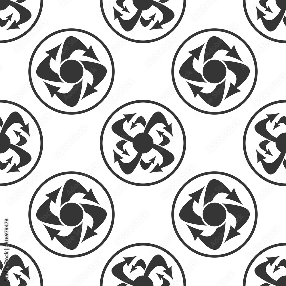 Poster seamless pattern for interface design. refresh and reload arrows icon background.