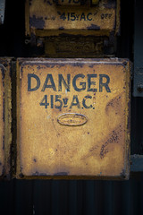 Danger high voltage at abandoned industrial area