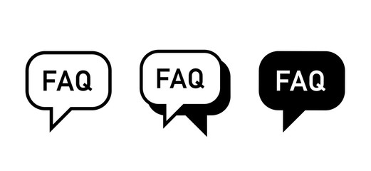 FAQ vector flat icon sign vector design. - obrazy, fototapety, plakaty