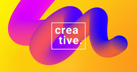 Abstact yellow background with fluid violet shape.