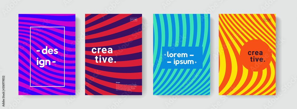 Poster modern abstract pattern with linear texture for brochres, covers, posters, banners, flayers.