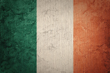 Grunge Ireland flag. Irish flag with grunge texture.
