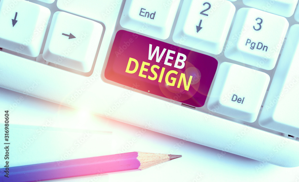 Poster conceptual hand writing showing web design. concept meaning website development designing and proces