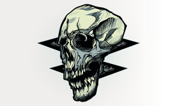 skull hand illustration. Vector graphics for t-shirt prints and other uses