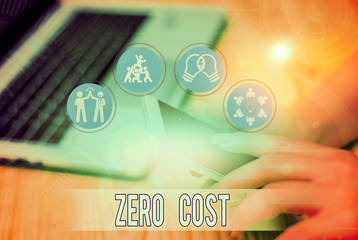 Handwriting text writing Zero Cost. Conceptual photo business decision that does not entail any...