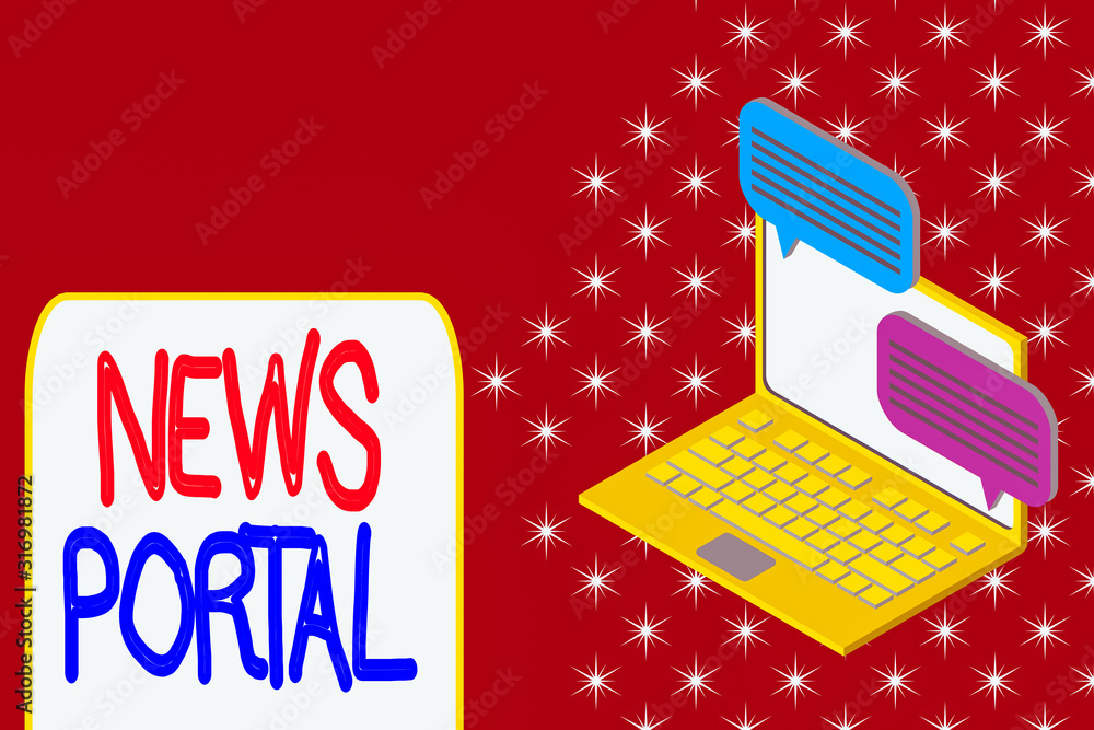 Poster conceptual hand writing showing news portal. concept meaning designed website that brings informatio