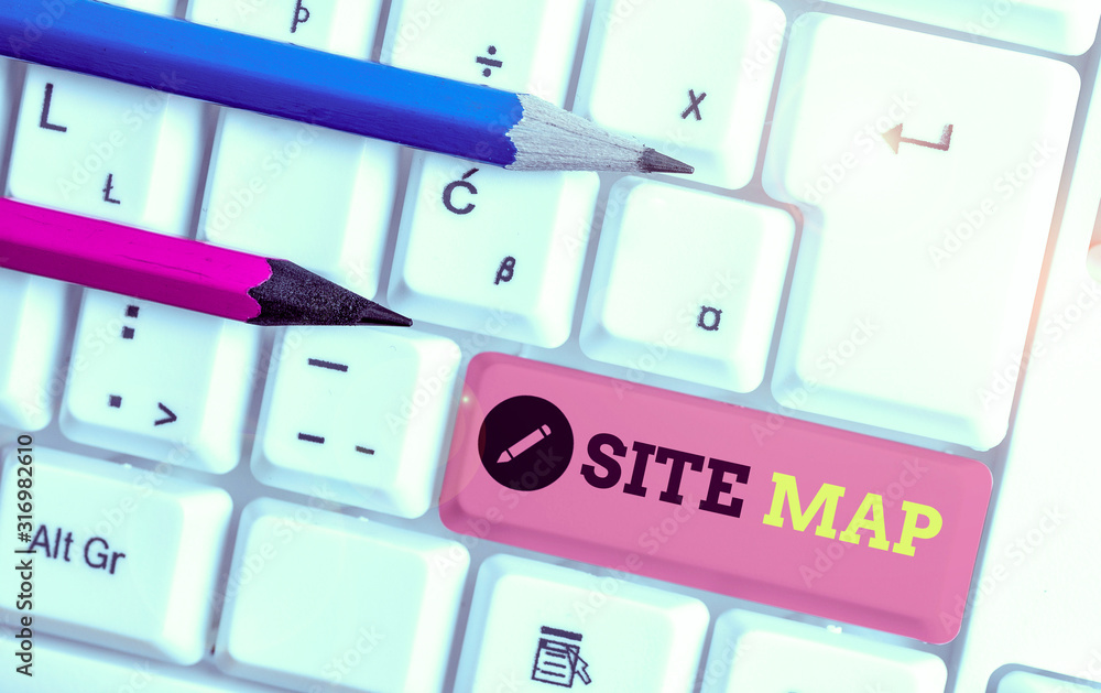 Poster handwriting text writing site map. conceptual photo designed to help both users and search engines n