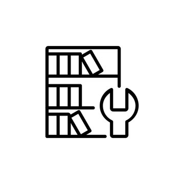library setting icon design line style. Perfect for application, web, logo and presentation template