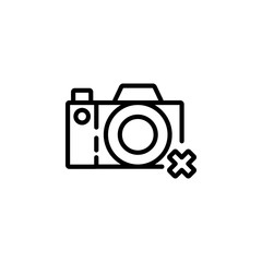 disable camera icon design line style. Perfect for application, web, logo and presentation template