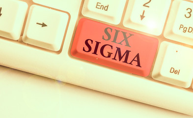 Conceptual hand writing showing Six Sigma. Concept meaning set of analysisagement techniques...