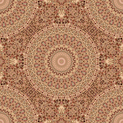 Mandala flower pattern background design - floral oriental seamless spiritual vector art