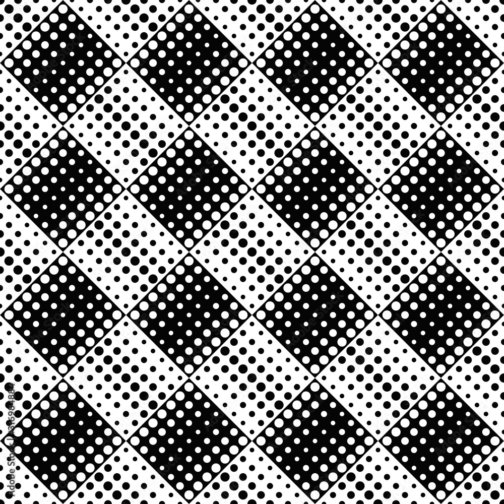 Poster black and white geometrical dot pattern background - monochrome abstract vector design
