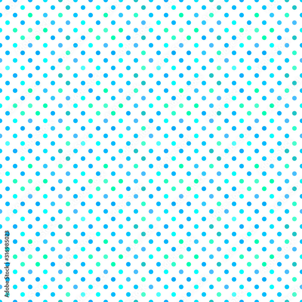 Poster seamless circle pattern background - cyan abstract vector illustration from dots