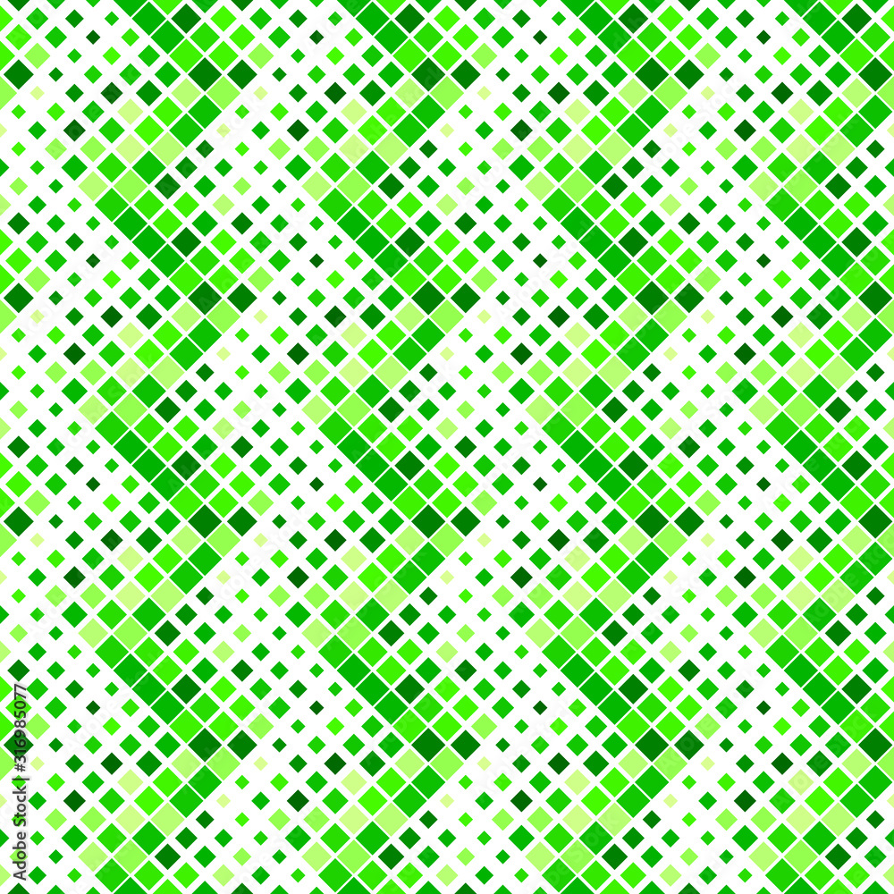 Poster geometrical seamless green square pattern background - abstract vector illustration from squares