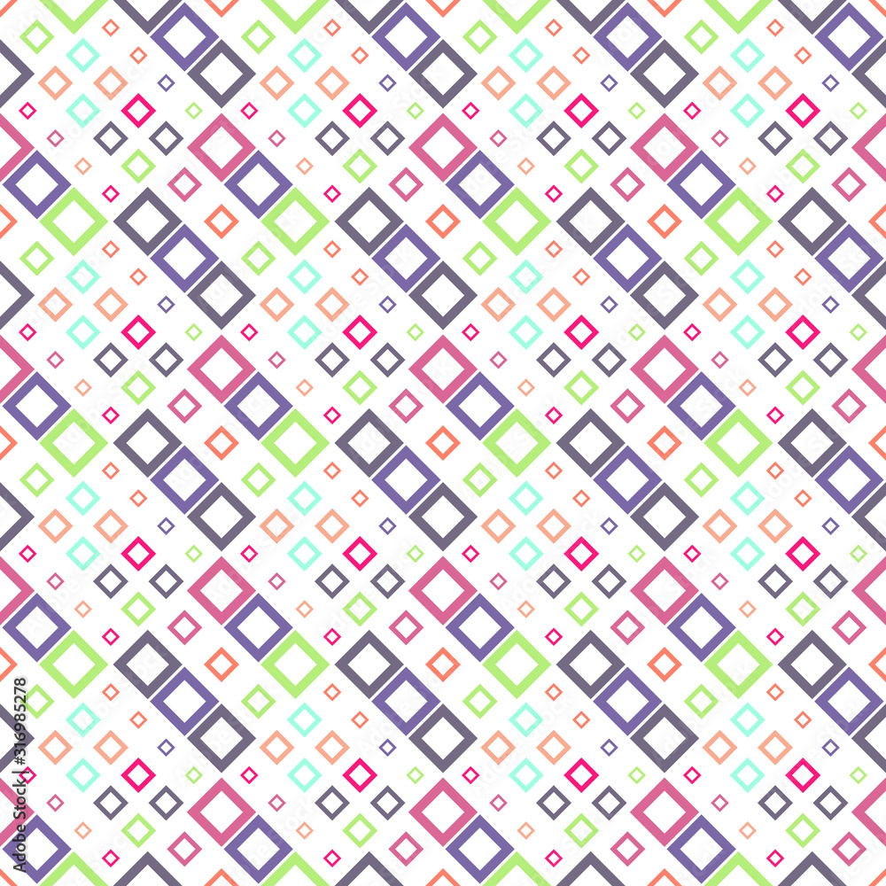 Poster seamless diagonal square pattern background - abstract geometrical vector design