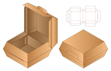 Box packaging die cut template design. 3d mock-up