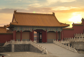exterior of the Forbidden City in Beijing.