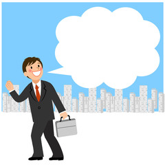 希望とやる気に満ちたビジネスマン