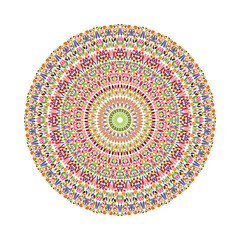 Round abstract colorful stone pattern mandala - geometrical ornate ornamental vector illustration
