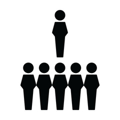 Hr icon vector male group of people symbol avatar for business management persons in flat color glyph pictogram illustration