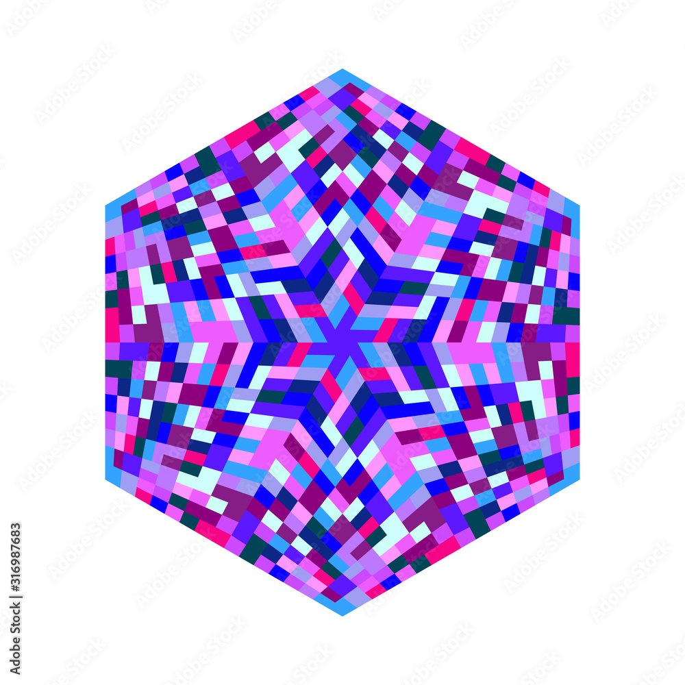Poster abstract isolated tiled mosaic hexagon polygon - hexagonal colorful geometrical vector element from 