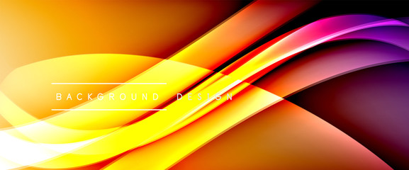 Dynamic trendy fluid color gradient abstract background with flowing wave lines. Vector Illustration