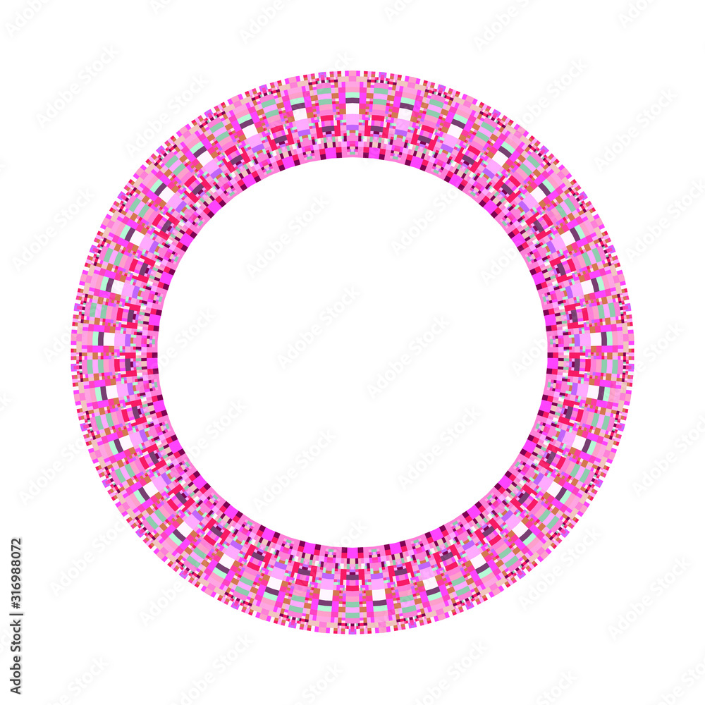 Poster abstract colorful tiled mosaic circle wreath - circular geometrical vector design element