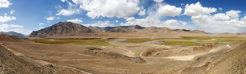 Fototapeta na wymiar Pamir mountains Landscape around Pamir highway