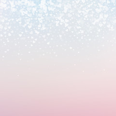 White heart love confettis. Valentine's day gradie