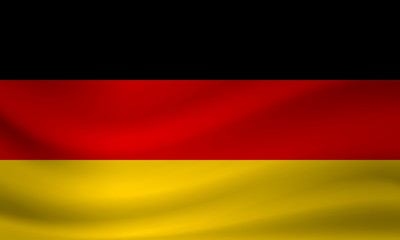 Naklejka premium Waving flag of Germany. Vector illustration